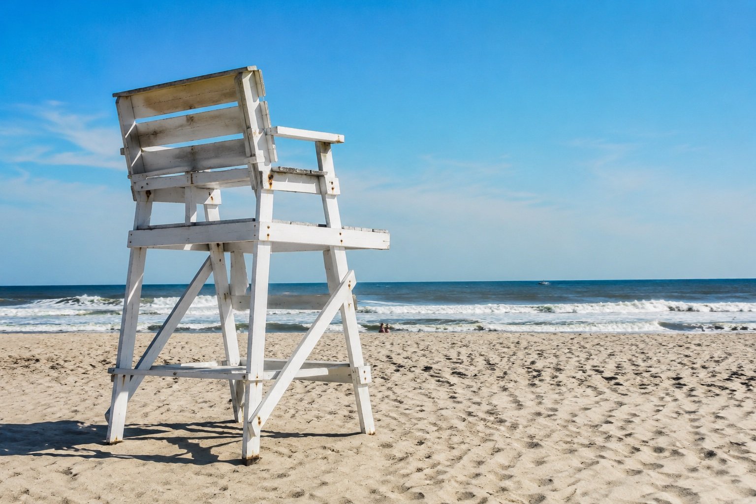 Quiet Cape May beach suitable for an off-season dog walk